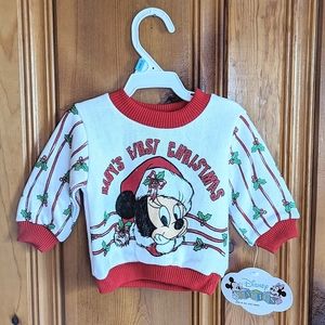 VINTAGE Disney Babies Minnie Mouse "Baby's First Christmas" Sweatshirt
